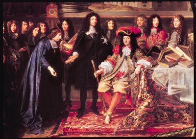 Jean-Baptiste Colbert Presenting the Members of the Royal Academy of Science to Louis XIV (detail) by Henri Testelin